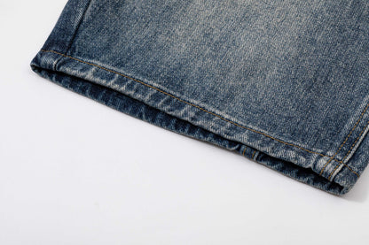 260506 New high-quality perfect blue water-washed custom-made denim shorts