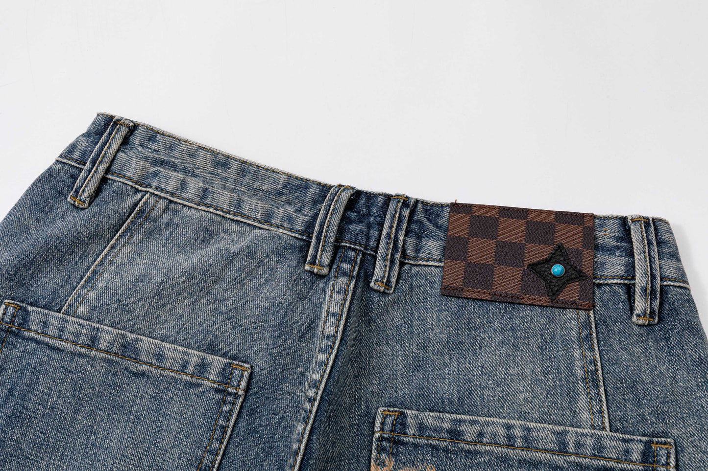 260506 New high-quality perfect blue water-washed custom-made denim shorts