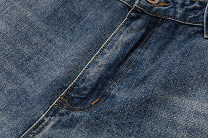 260506 New high-quality perfect blue water-washed custom-made denim shorts