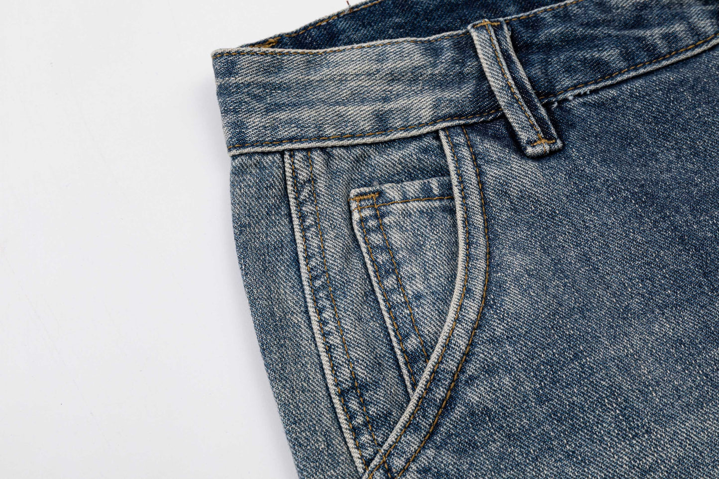 260506 New high-quality perfect blue water-washed custom-made denim shorts