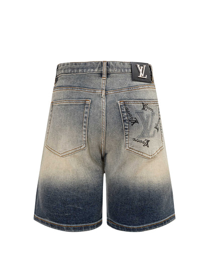 260506 New high-quality perfect blue water-washed custom-made denim shorts