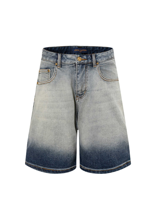 260506 New high-quality perfect blue water-washed custom-made denim shorts