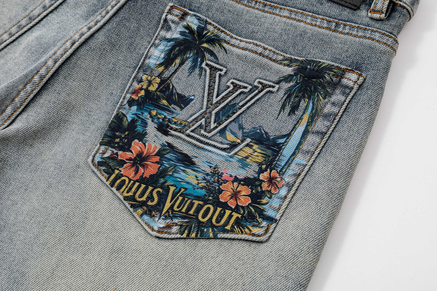 260506 New high-quality perfect blue water-washed custom-made denim shorts