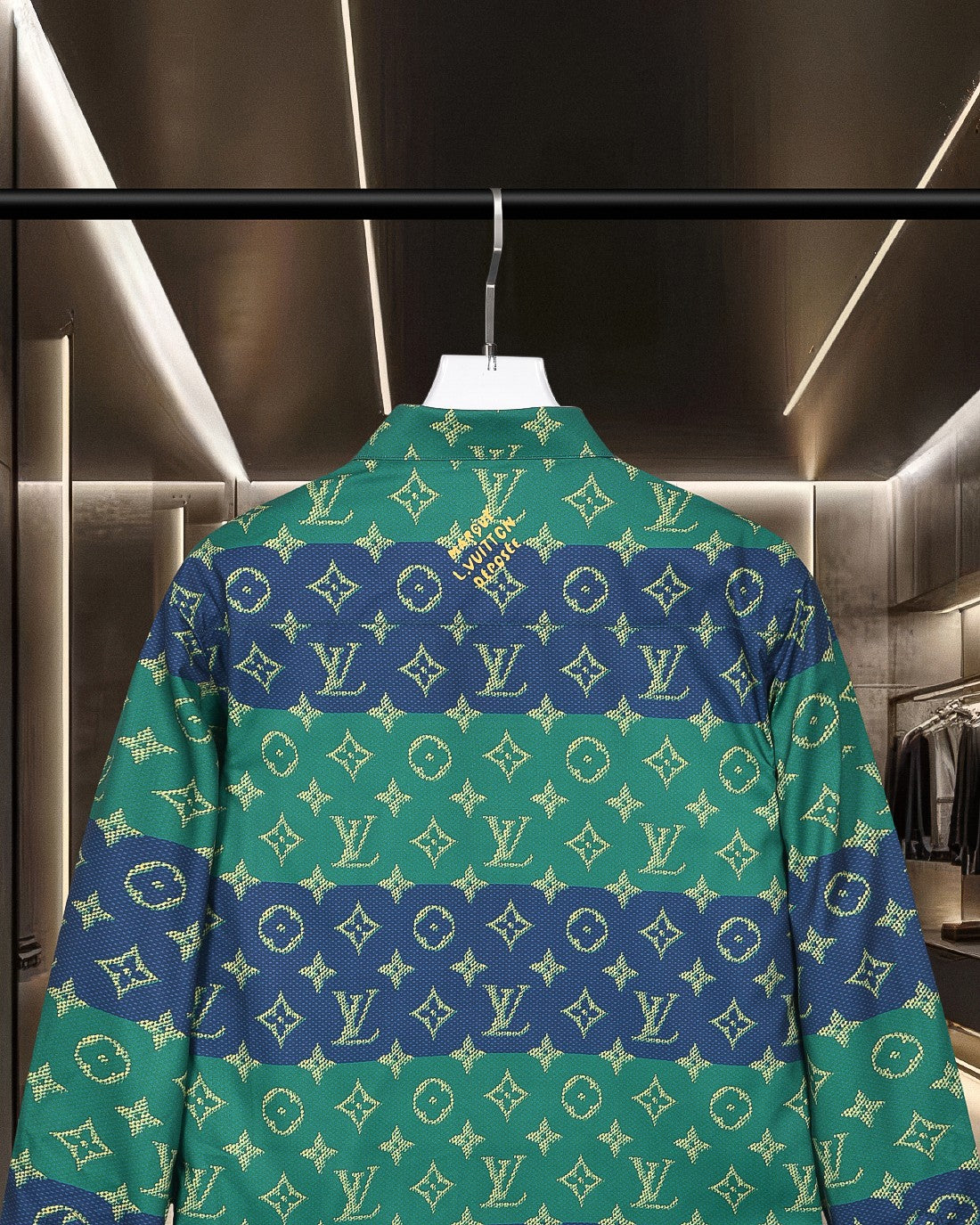 260506 New high-quality full-print contrasting stripe long-sleeved shirt