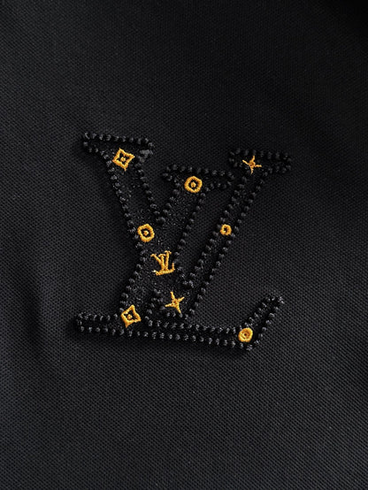 260511 New high-quality embroidered neckline jacquard patchwork design Polo shirt