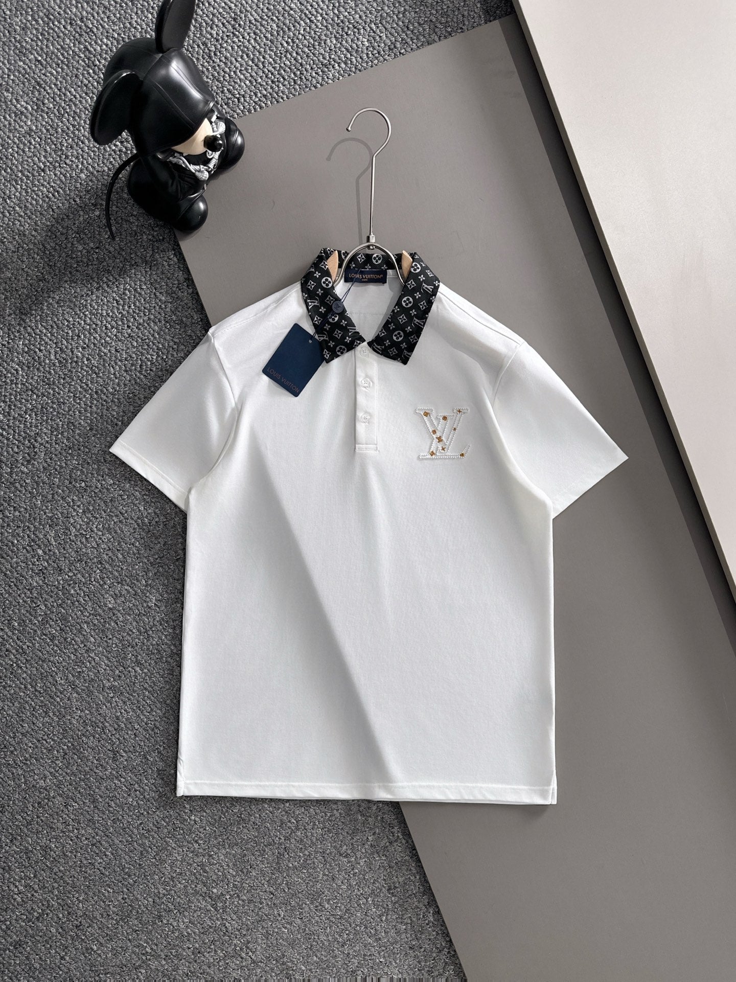 260511 New high-quality embroidered neckline jacquard patchwork design Polo shirt