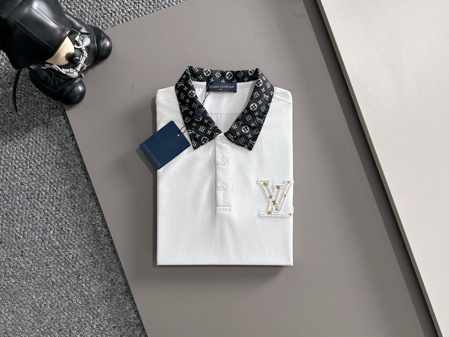 260511 New high-quality embroidered neckline jacquard patchwork design Polo shirt