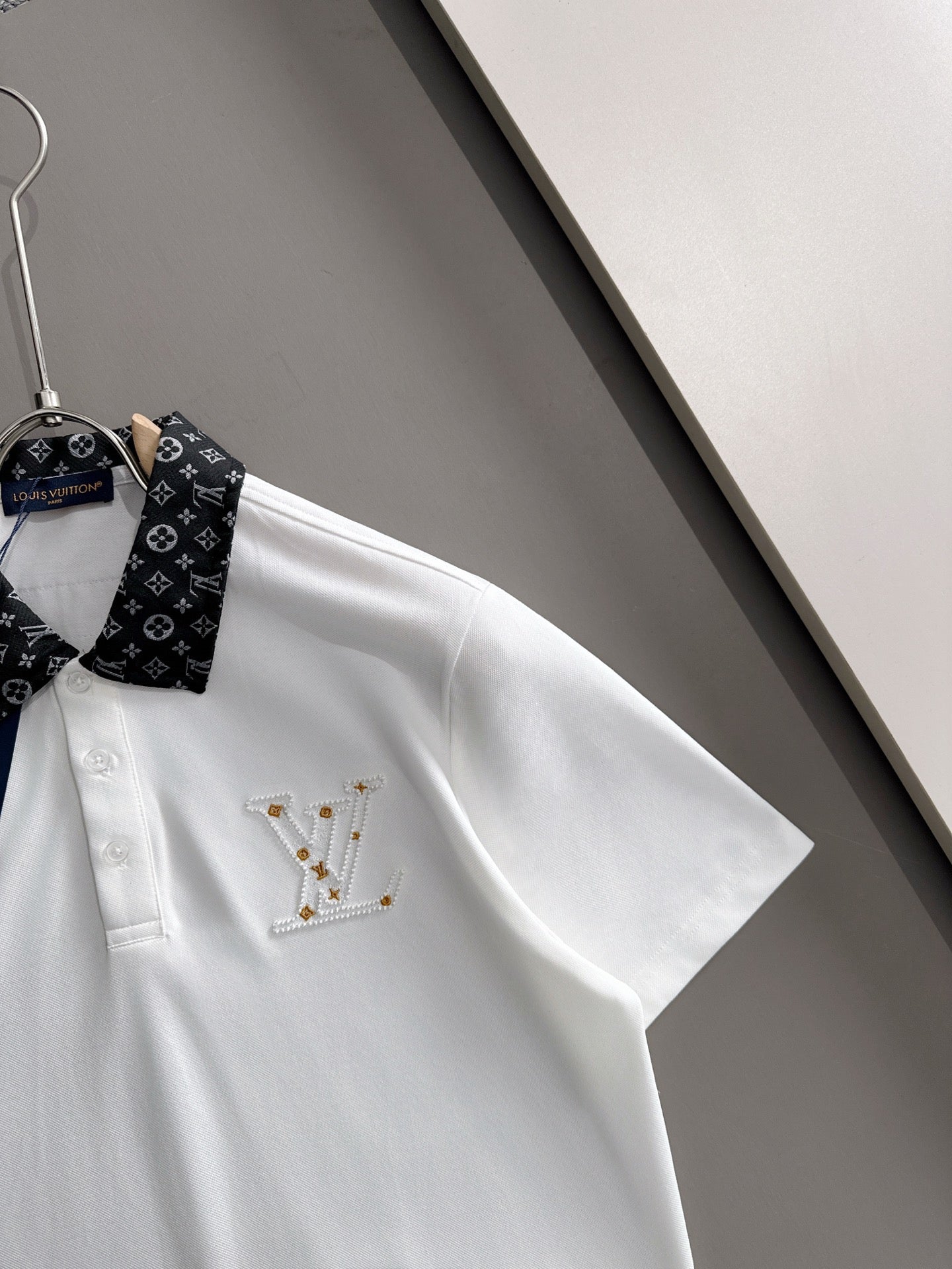 260511 New high-quality embroidered neckline jacquard patchwork design Polo shirt