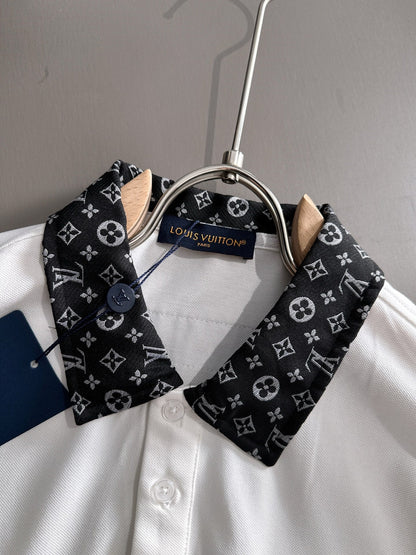 260511 New high-quality embroidered neckline jacquard patchwork design Polo shirt