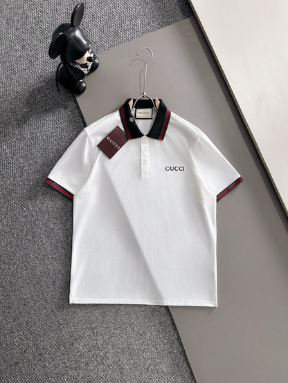 260511 New high-quality embroidered neckline jacquard patchwork design Polo shirt