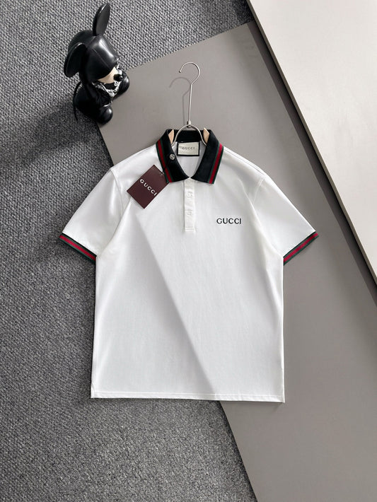 260511 New high-quality embroidered neckline jacquard patchwork design Polo shirt