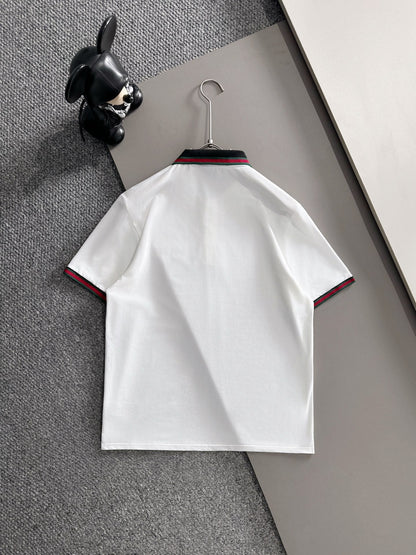 260511 New high-quality embroidered neckline jacquard patchwork design Polo shirt