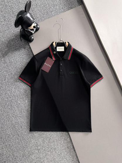 260511 New high-quality embroidered neckline jacquard patchwork design Polo shirt