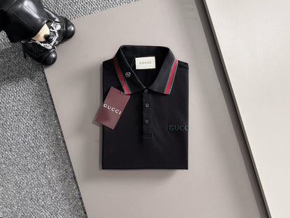 260511 New high-quality embroidered neckline jacquard patchwork design Polo shirt