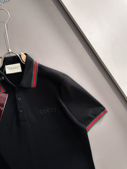 260511 New high-quality embroidered neckline jacquard patchwork design Polo shirt