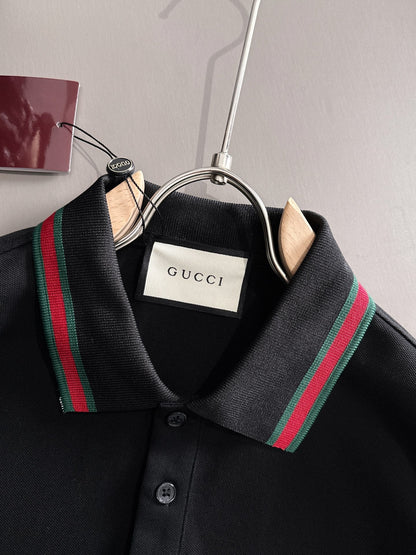 260511 New high-quality embroidered neckline jacquard patchwork design Polo shirt