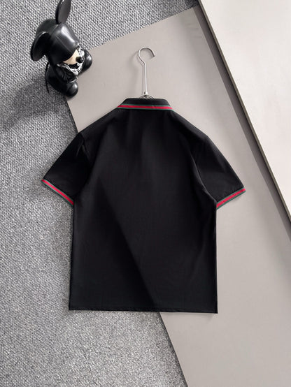 260511 New high-quality embroidered neckline jacquard patchwork design Polo shirt