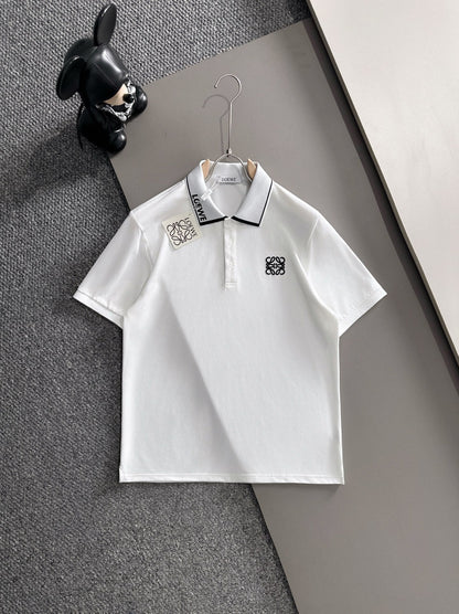 260511 New high-quality embroidered neckline jacquard patchwork design Polo shirt