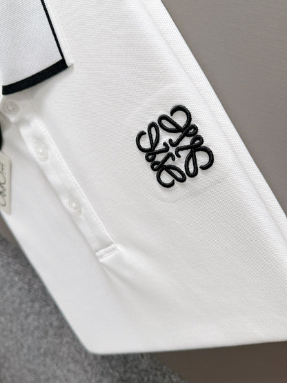 260511 New high-quality embroidered neckline jacquard patchwork design Polo shirt