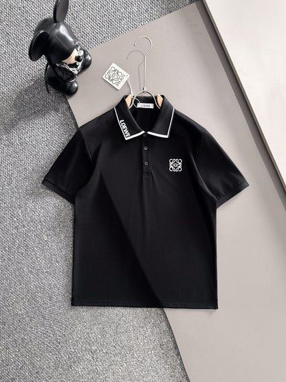 260511 New high-quality embroidered neckline jacquard patchwork design Polo shirt
