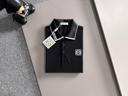 260511 New high-quality embroidered neckline jacquard patchwork design Polo shirt