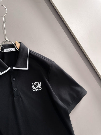260511 New high-quality embroidered neckline jacquard patchwork design Polo shirt