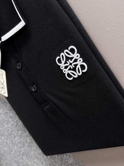 260511 New high-quality embroidered neckline jacquard patchwork design Polo shirt