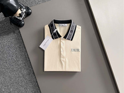 260511 New high-quality embroidered neckline jacquard patchwork design Polo shirt