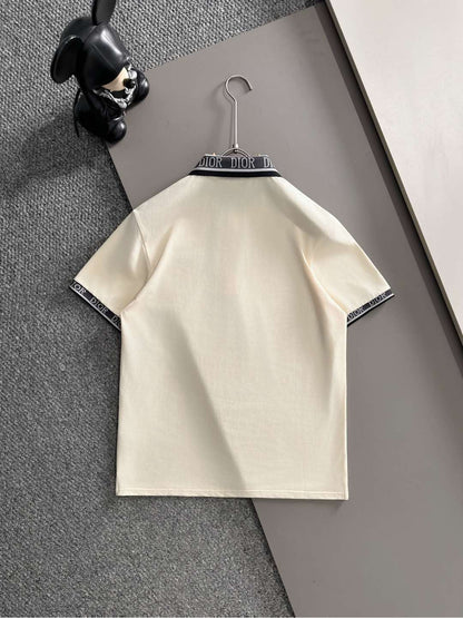 260511 New high-quality embroidered neckline jacquard patchwork design Polo shirt