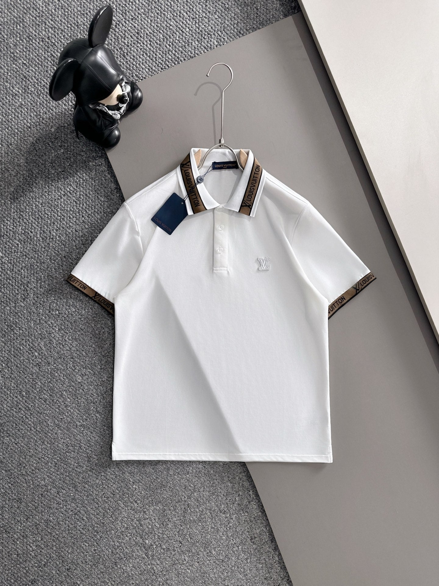 260511 New high-quality embroidered neckline jacquard patchwork design Polo shirt