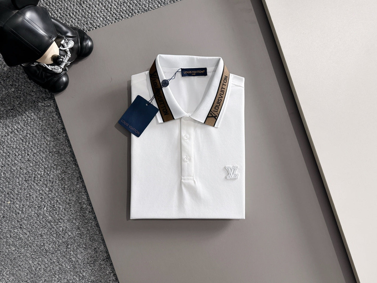 260511 New high-quality embroidered neckline jacquard patchwork design Polo shirt