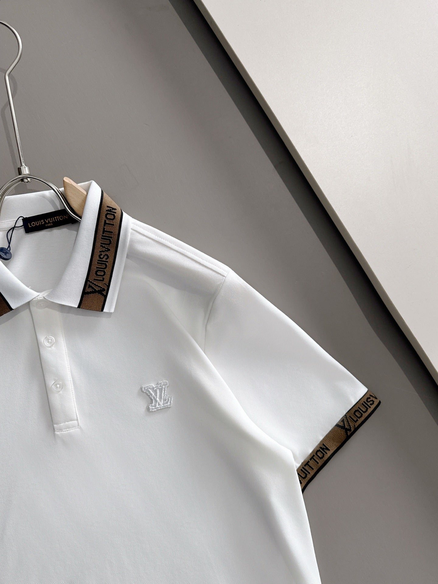 260511 New high-quality embroidered neckline jacquard patchwork design Polo shirt