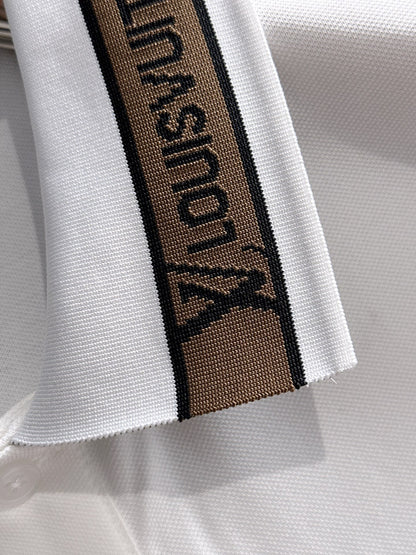 260511 New high-quality embroidered neckline jacquard patchwork design Polo shirt