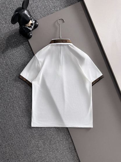 260511 New high-quality embroidered neckline jacquard patchwork design Polo shirt
