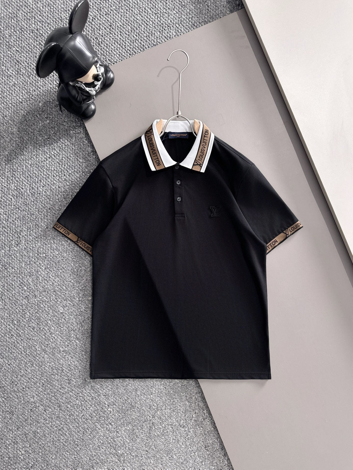 260511 New high-quality embroidered neckline jacquard patchwork design Polo shirt