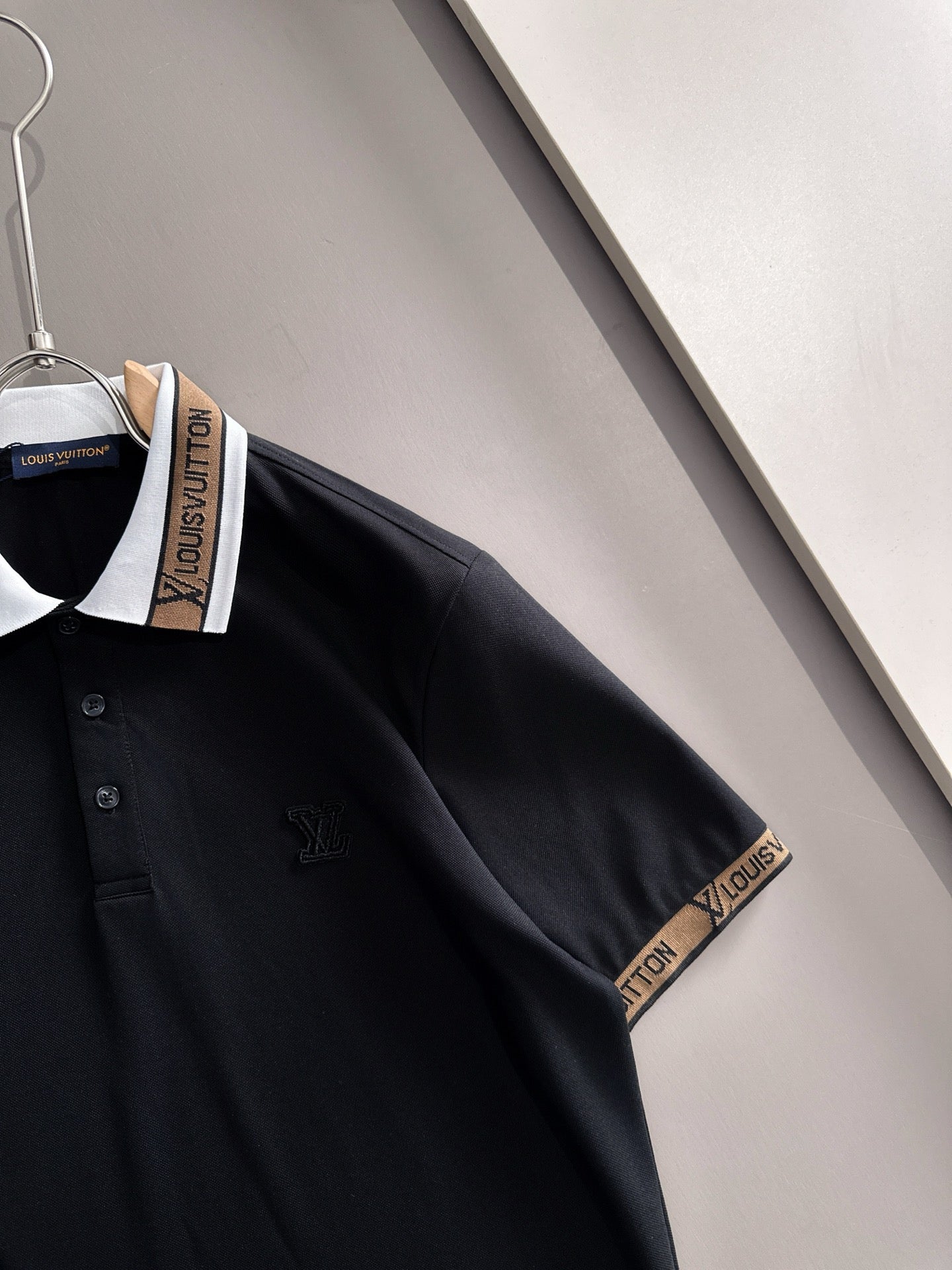 260511 New high-quality embroidered neckline jacquard patchwork design Polo shirt