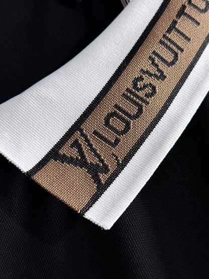 260511 New high-quality embroidered neckline jacquard patchwork design Polo shirt