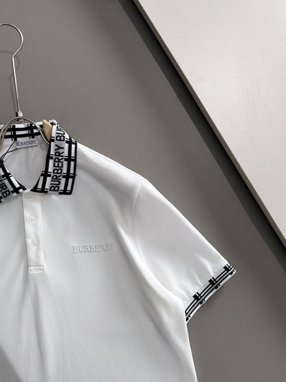 260511 New high-quality embroidered neckline jacquard patchwork design Polo shirt