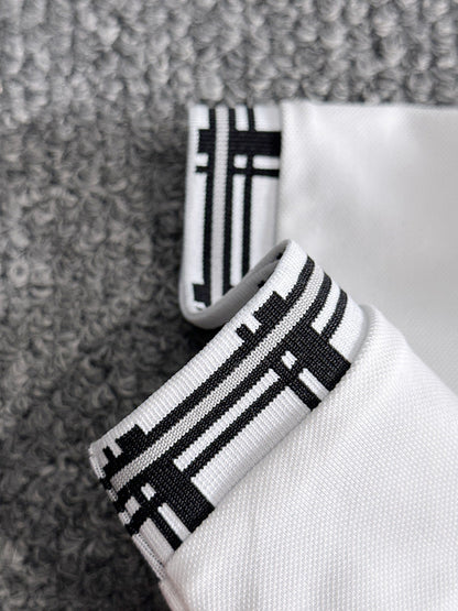 260511 New high-quality embroidered neckline jacquard patchwork design Polo shirt