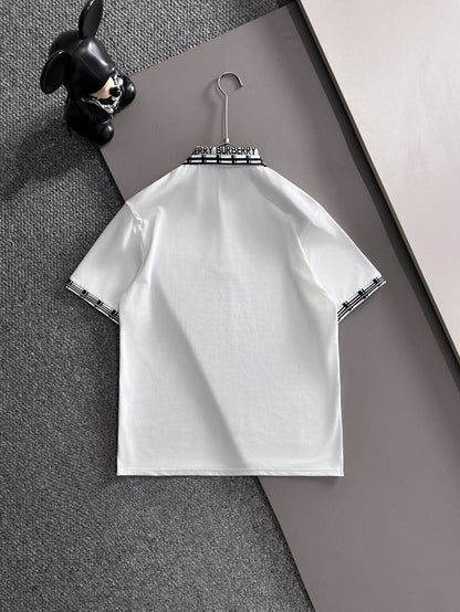 260511 New high-quality embroidered neckline jacquard patchwork design Polo shirt