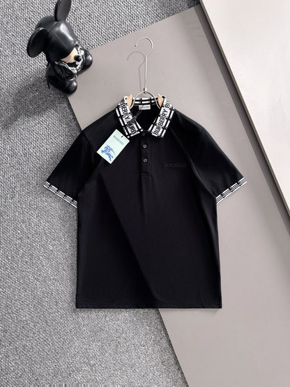 260511 New high-quality embroidered neckline jacquard patchwork design Polo shirt
