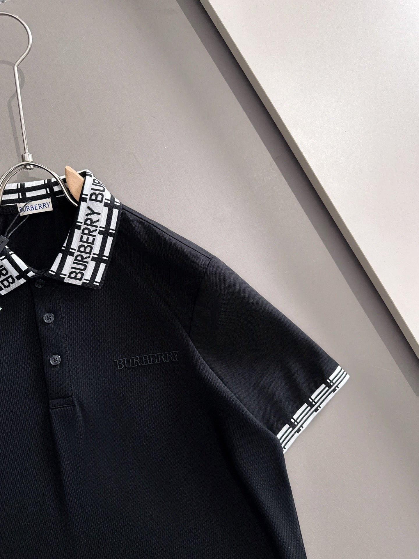 260511 New high-quality embroidered neckline jacquard patchwork design Polo shirt
