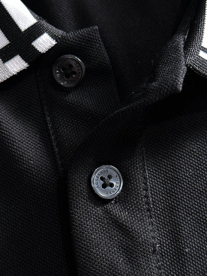 260511 New high-quality embroidered neckline jacquard patchwork design Polo shirt