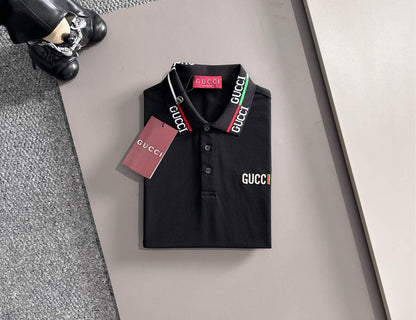 260511 New high-quality embroidered neckline jacquard patchwork design Polo shirt