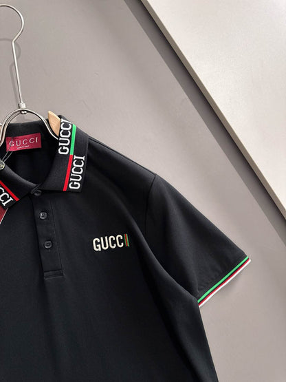 260511 New high-quality embroidered neckline jacquard patchwork design Polo shirt