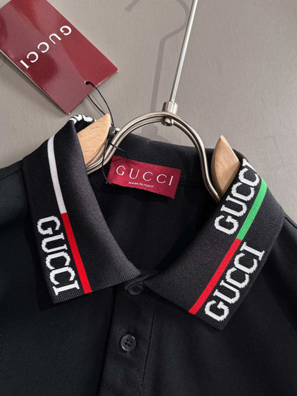 260511 New high-quality embroidered neckline jacquard patchwork design Polo shirt