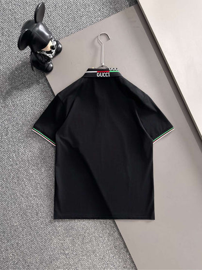 260511 New high-quality embroidered neckline jacquard patchwork design Polo shirt