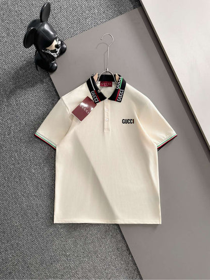 260511 New high-quality embroidered neckline jacquard patchwork design Polo shirt