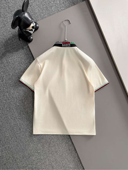 260511 New high-quality embroidered neckline jacquard patchwork design Polo shirt