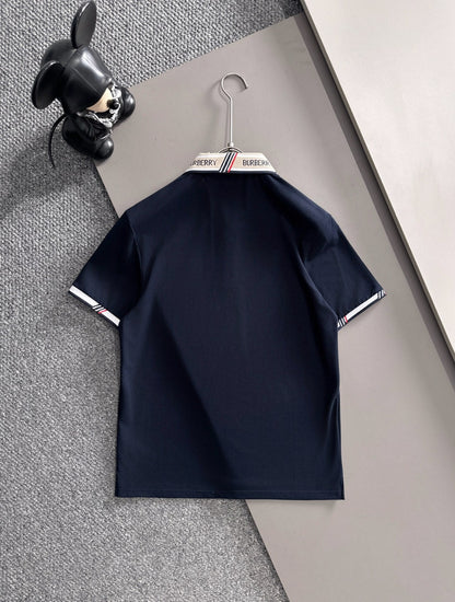 260511 New high-quality embroidered neckline jacquard patchwork design Polo shirt